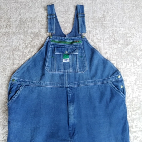Vtg. Liberty Denim Bib Overalls 56 x 30 Carpenter Coverall Pants Blue - Picture 7 of 16